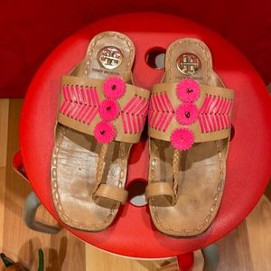 Tory Burch worn sandals